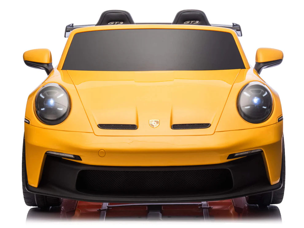 Carro Eléctrico Infantil Porsche 911 GT3 24V de 2 Plazas Amarilo – Edición Premium, LTD y PRO  Precio de oferta