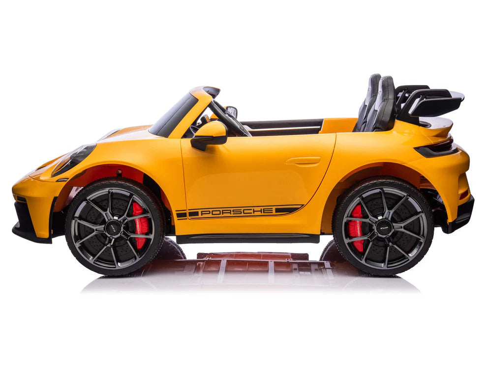 Carro Eléctrico Infantil Porsche 911 GT3 24V de 2 Plazas Amarilo – Edición Premium, LTD y PRO  Precio de oferta