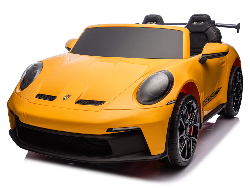 Carro Eléctrico Infantil Porsche 911 GT3 24V de 2 Plazas Amarilo – Edición Premium, LTD y PRO  Precio de oferta