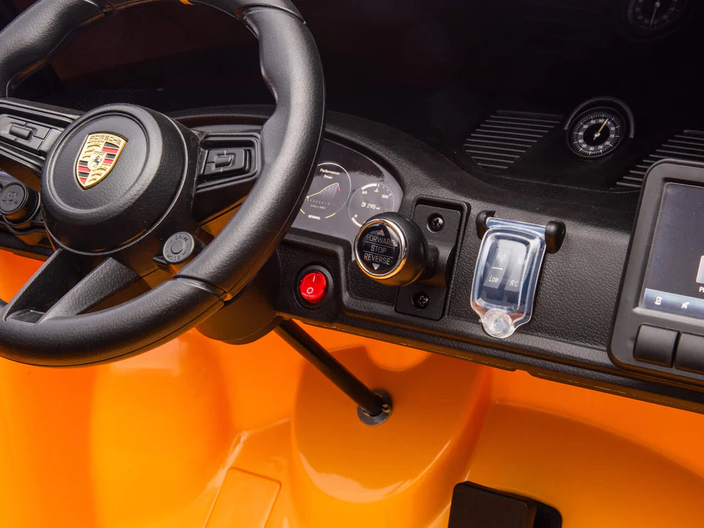 Carro Eléctrico Infantil Porsche 911 GT3 24V de 2 Plazas Amarilo – Edición Premium, LTD y PRO  Precio de oferta