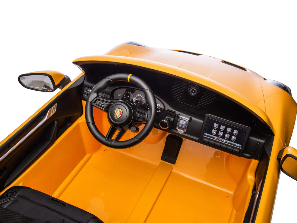 Carro Eléctrico Infantil Porsche 911 GT3 24V de 2 Plazas Amarilo – Edición Premium, LTD y PRO  Precio de oferta