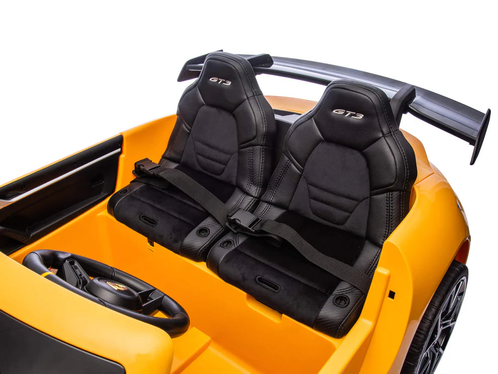 Carro Eléctrico Infantil Porsche 911 GT3 24V de 2 Plazas Amarilo – Edición Premium, LTD y PRO  Precio de oferta