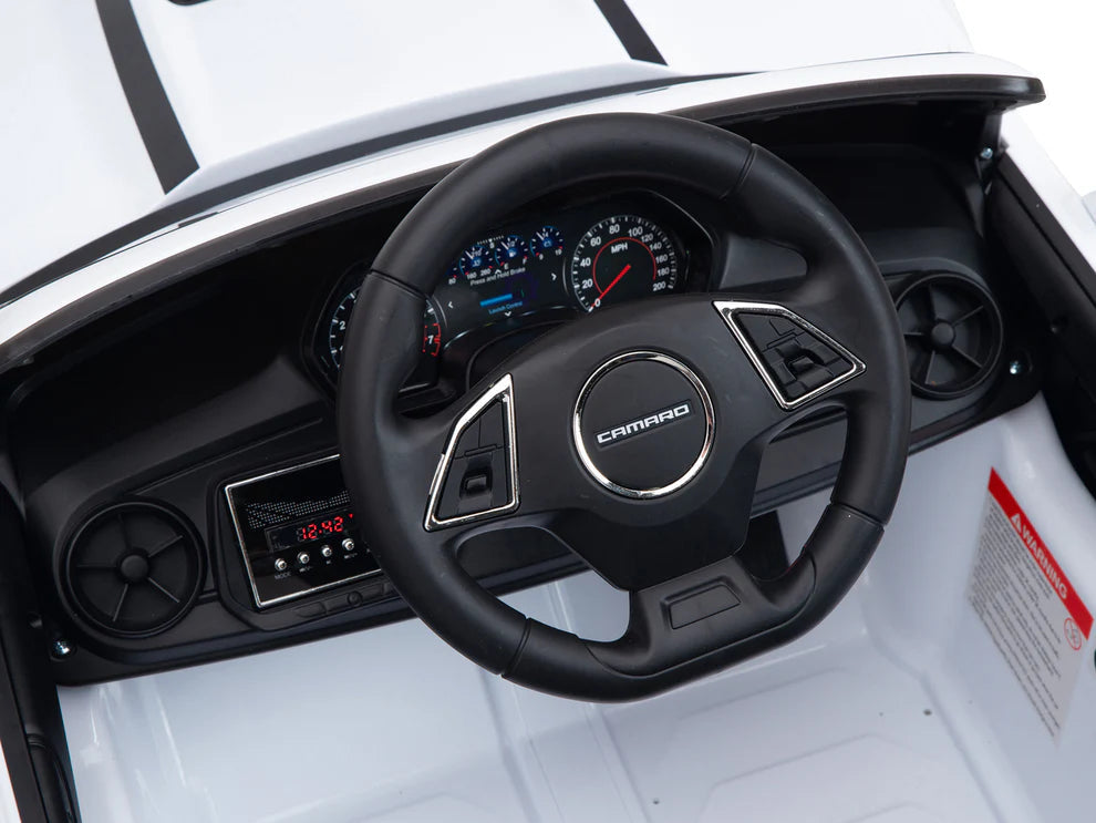 Carro Eléctrico Infantil Chevrolet Camaro 2SS 12V con Control Remoto Blanco – Edición Estándar y Premium  Precio de oferta