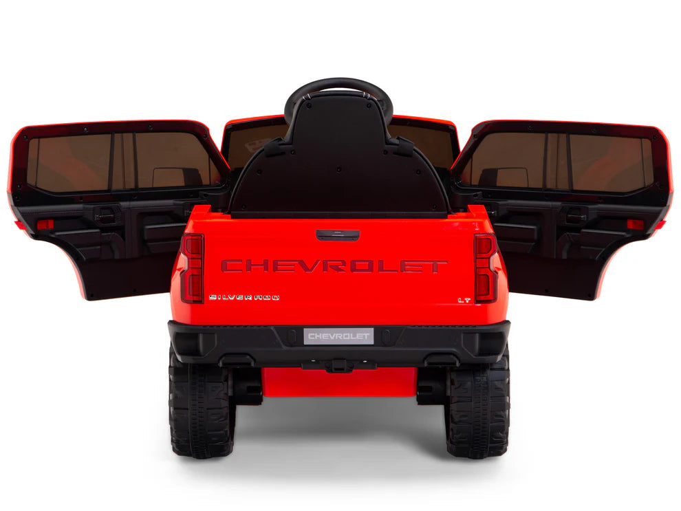 Camioneta Eléctrica Infantil Chevrolet Silverado Trail Boss 12V con Control Remoto Rojo – Edición Estándar y Premium