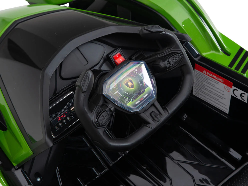 Carro Eléctrico Infantil Lamborghini V12 Vision GT 12V con Control Remoto Verde – Edición Estándar y Premiu