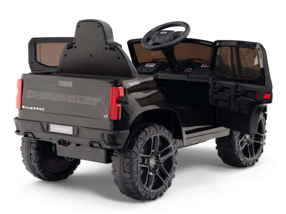Camioneta Eléctrica Infantil Chevrolet Silverado Trail Boss 12V con Control Remoto Negro – Edición Estándar y Premium  (1) Precio de oferta