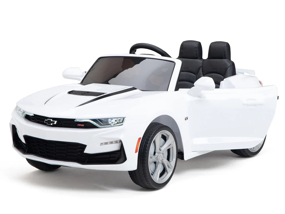 Carro Eléctrico Infantil Chevrolet Camaro 2SS 12V con Control Remoto Blanco – Edición Estándar y Premium  Precio de oferta