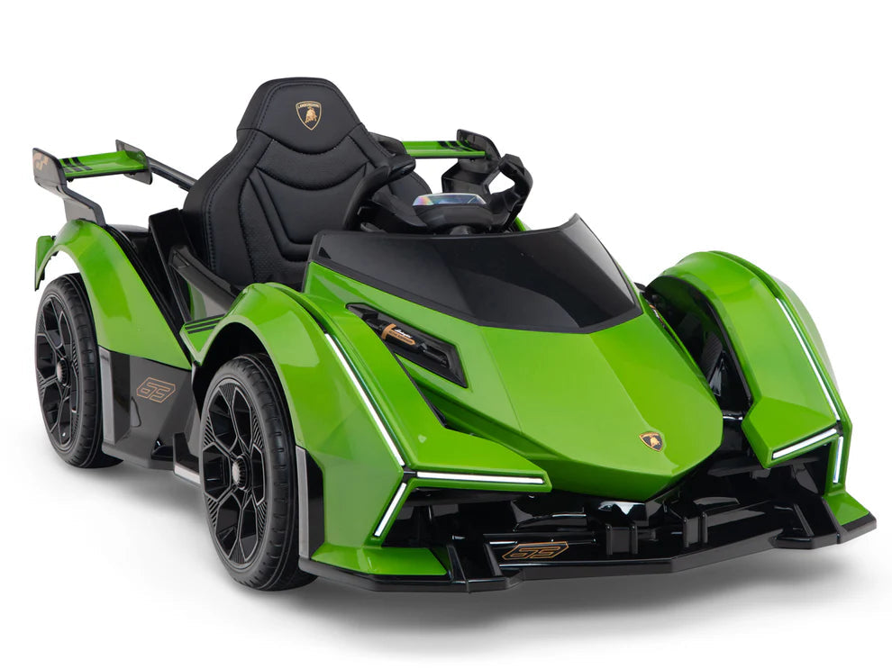 Carro Eléctrico Infantil Lamborghini V12 Vision GT 12V con Control Remoto Verde – Edición Estándar y Premiu