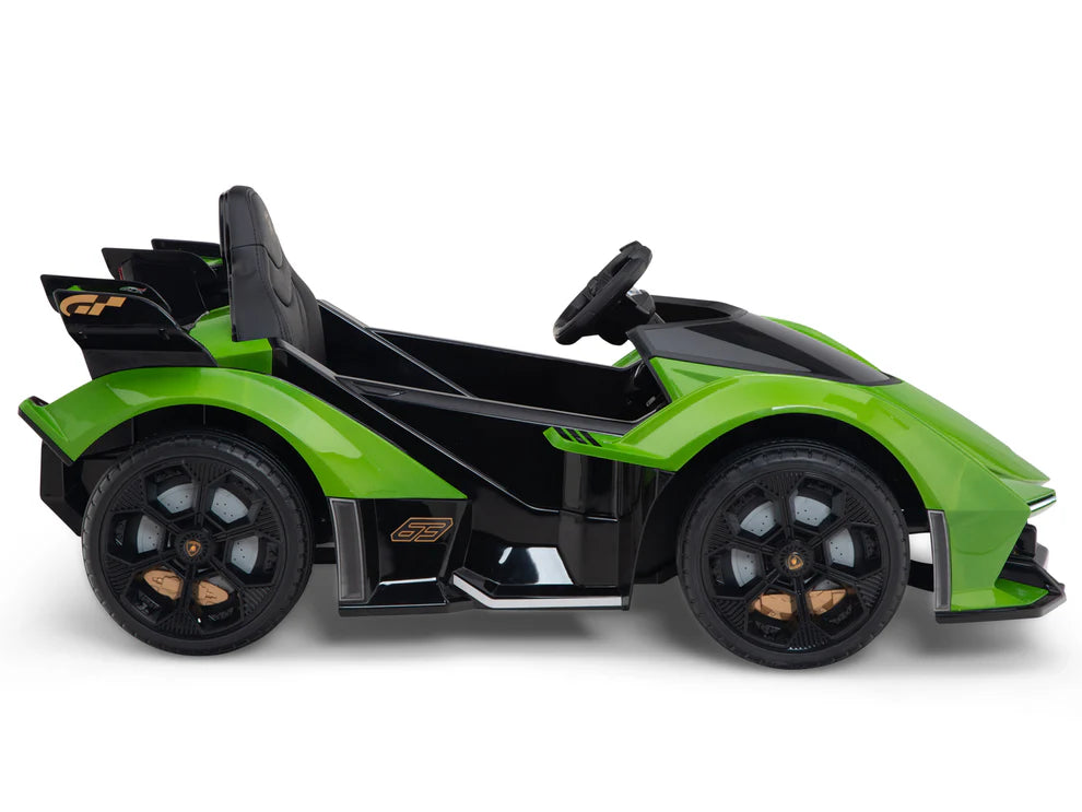 Carro Eléctrico Infantil Lamborghini V12 Vision GT 12V con Control Remoto Verde – Edición Estándar y Premiu