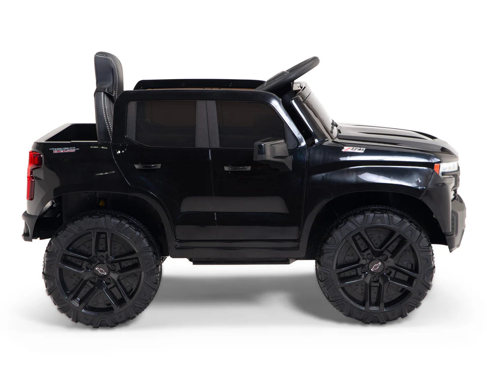 Camioneta Eléctrica Infantil Chevrolet Silverado Trail Boss 12V con Control Remoto Negro – Edición Estándar y Premium  (1) Precio de oferta