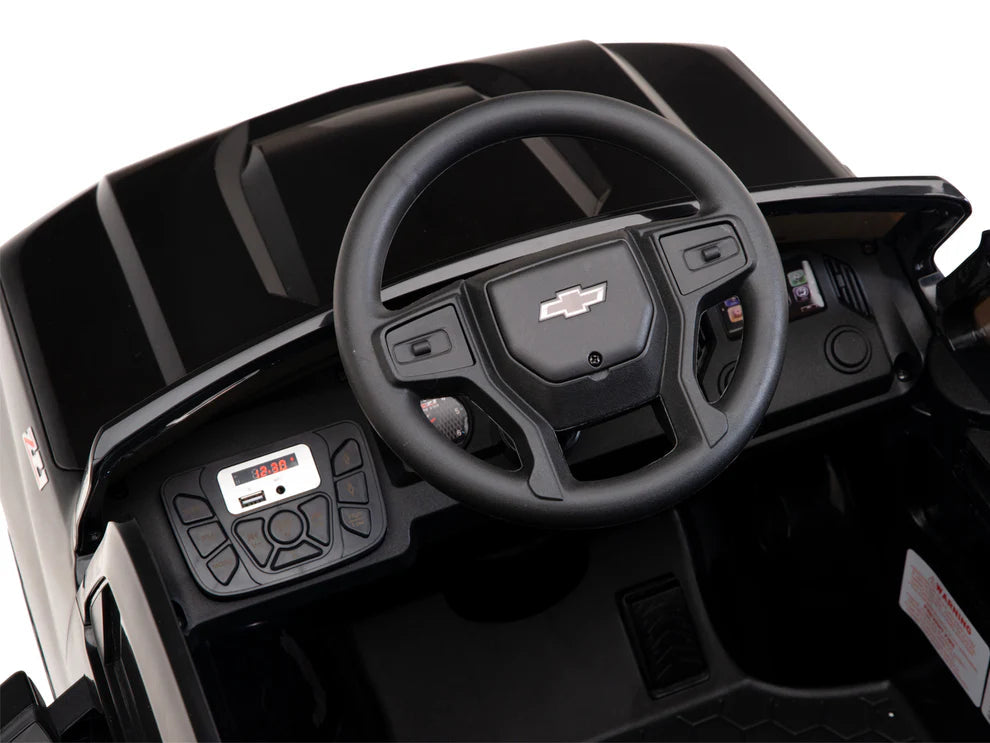 Camioneta Eléctrica Infantil Chevrolet Silverado Trail Boss 12V con Control Remoto Negro – Edición Estándar y Premium  (1) Precio de oferta