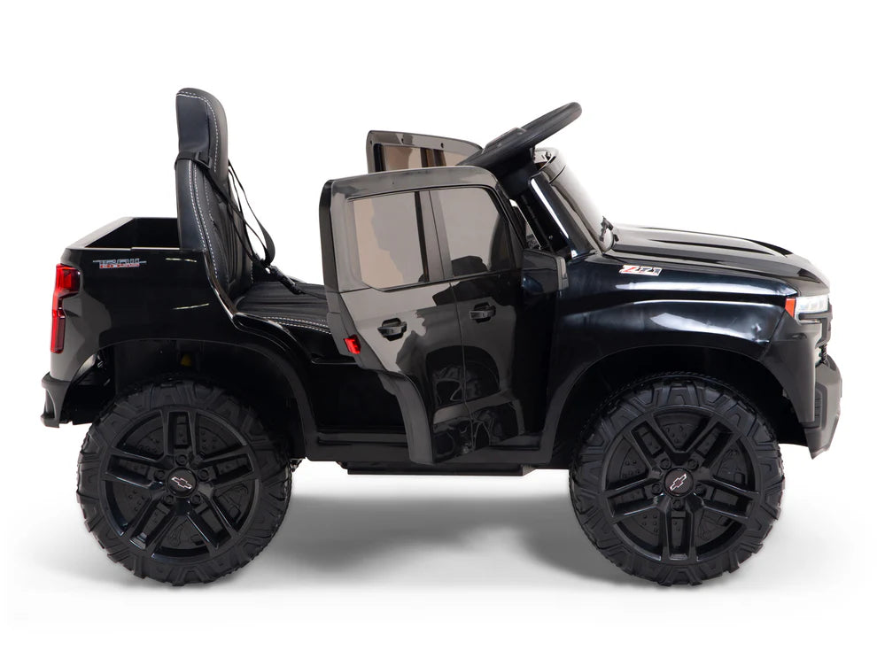 Camioneta Eléctrica Infantil Chevrolet Silverado Trail Boss 12V con Control Remoto Negro – Edición Estándar y Premium  (1) Precio de oferta